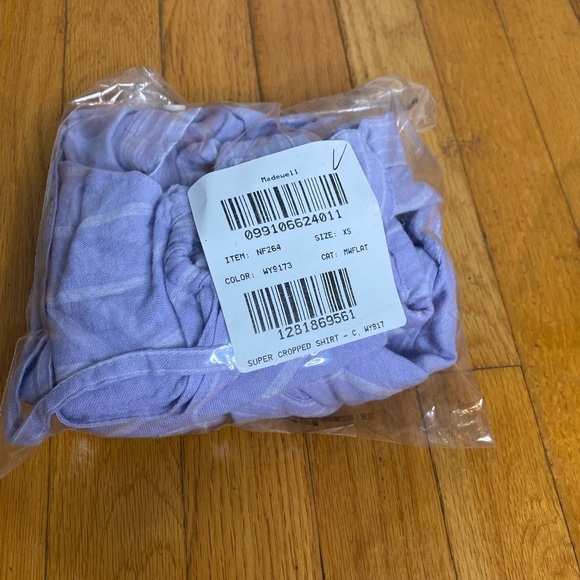 Madewell Linen-Blend Button-Up Drawstring Shirt in Stripe-Play - Picture 3 of 3